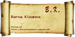 Barna Kisanna névjegykártya